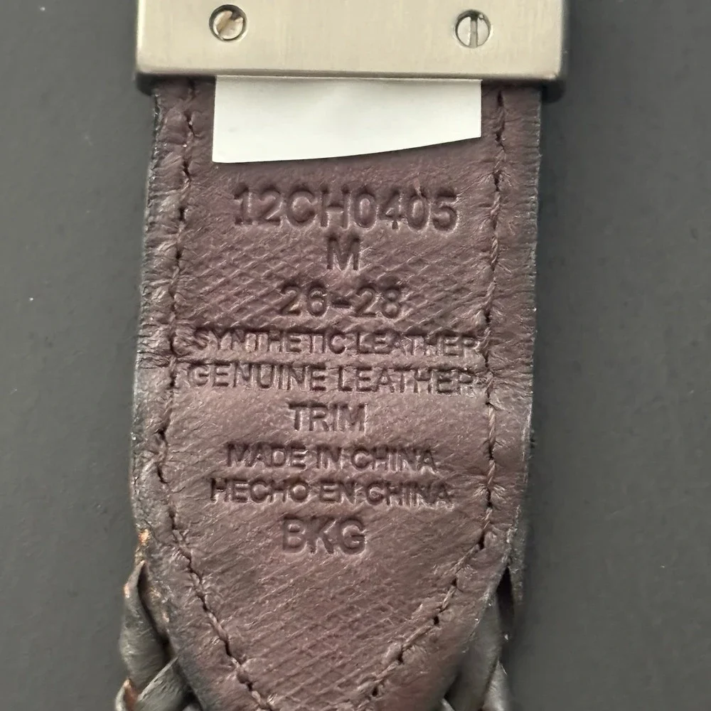 Chaps Woven Belt Black Synthetic Leather Dress Belt Youth M‎ (33